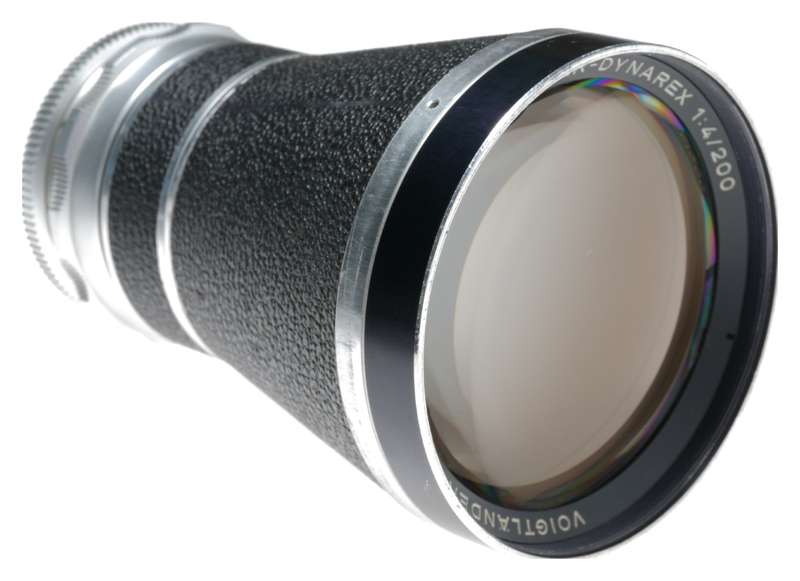 Voigtlander Super-Dynarex 1:4/200 Tele Lens 317/77 Filter 310/77 Hood