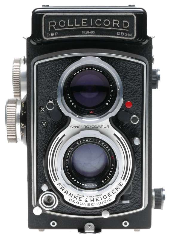 Rolleicord V TLR Vintage Film Camera Leather Keeper Lens caps
