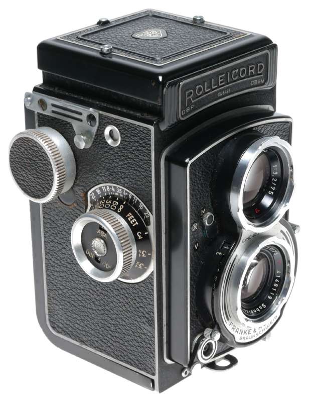 Rolleicord V TLR Vintage Film Camera Leather Keeper Lens caps