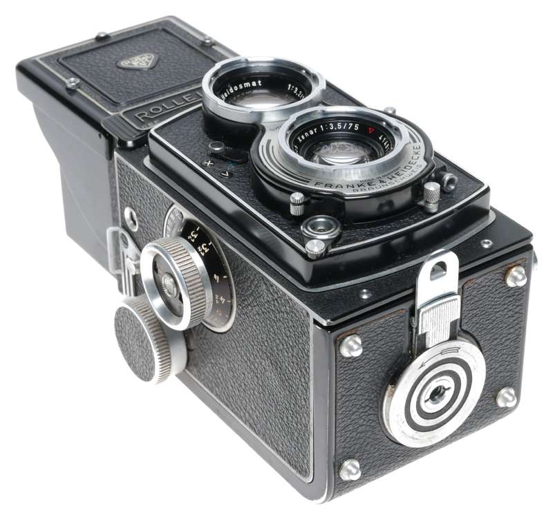 Rolleicord V TLR Vintage Film Camera Leather Keeper Lens caps