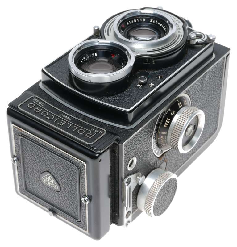Rolleicord V TLR Vintage Film Camera Leather Keeper Lens caps
