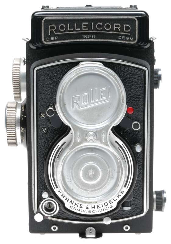 Rolleicord V TLR Vintage Film Camera Leather Keeper Lens caps