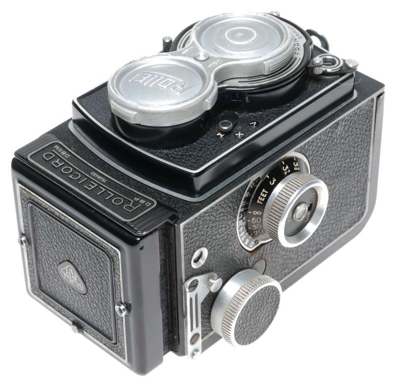 Rolleicord V TLR Vintage Film Camera Leather Keeper Lens caps