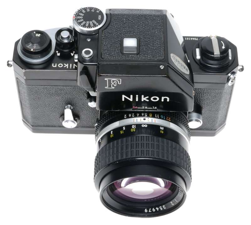 Nikon F Black SLR FTn Photomic Prism Viewfinder Camera Nikkor 1:2 85mm