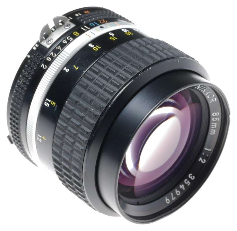 Nikon F Black SLR FTn Photomic Prism Viewfinder Camera Nikkor 1:2 85mm