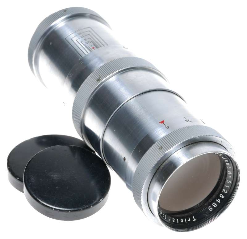 Carl Zeiss Jena Triotar 1:4 f=13.5cm Telephoto Lens Exakta Mount