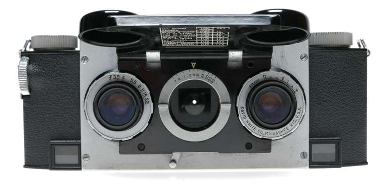 David White Realist Stereo Film Camera f3.5 Model 1041 in Pouch