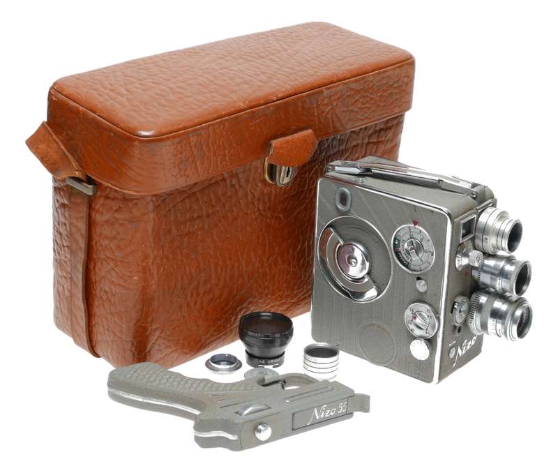 Nizo Heliomatic S2R 8mm Cine Movie Camera Grip Lenses Case