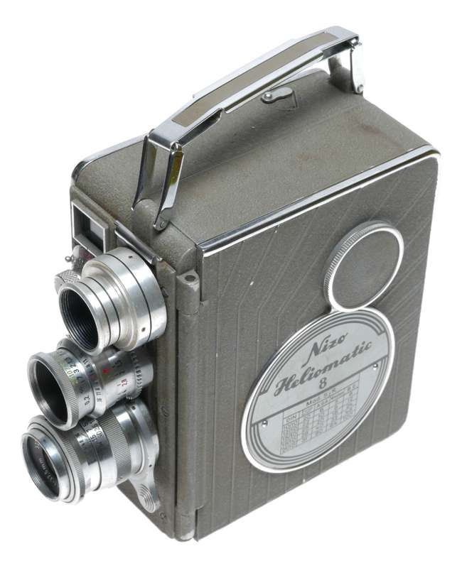 Nizo Heliomatic S2R 8mm Cine Movie Camera Grip Lenses Case