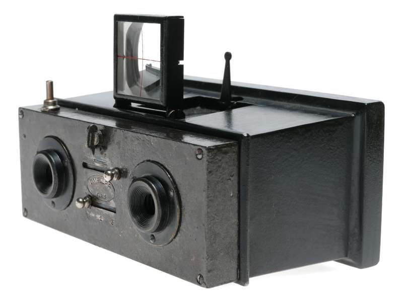 Langer Co. Elkoscop Stereo Camera 45x107 Plates Jumelle Type rare
