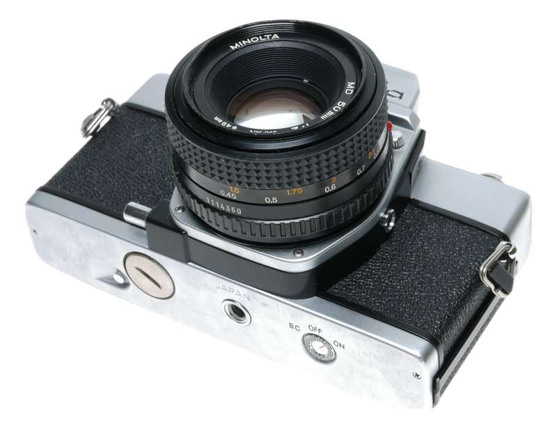 Minolta SRT 100X 35mm SLR Film Camera MD 50mm Lens 1:2