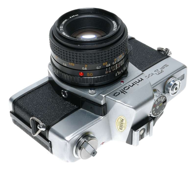 Minolta SRT 100X 35mm SLR Film Camera MD 50mm Lens 1:2