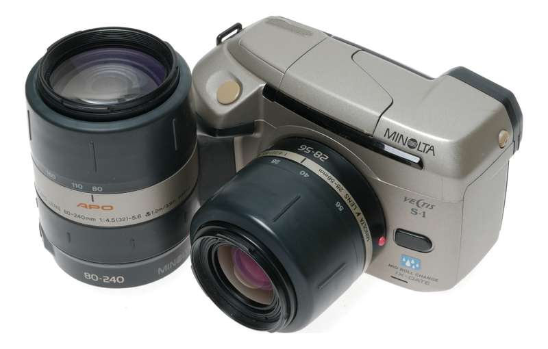 Minolta Vectis S1 APS SLR Film Camera 28-56 Zoom 80-240mm