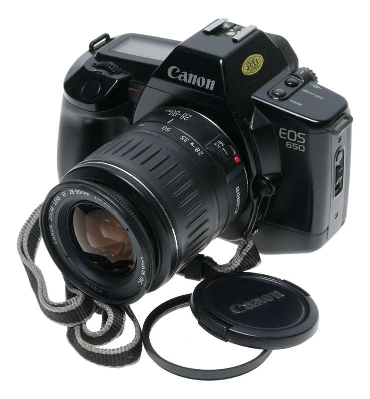 Canon EOS 650 Film Camera QD Back 28-90mm 1:4-5.6 Zoom EF Lens