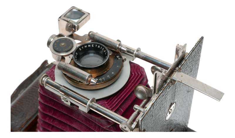 Rare Antique Folding Camera Rapid Symmetrical F:8 Busch's Brass Mount