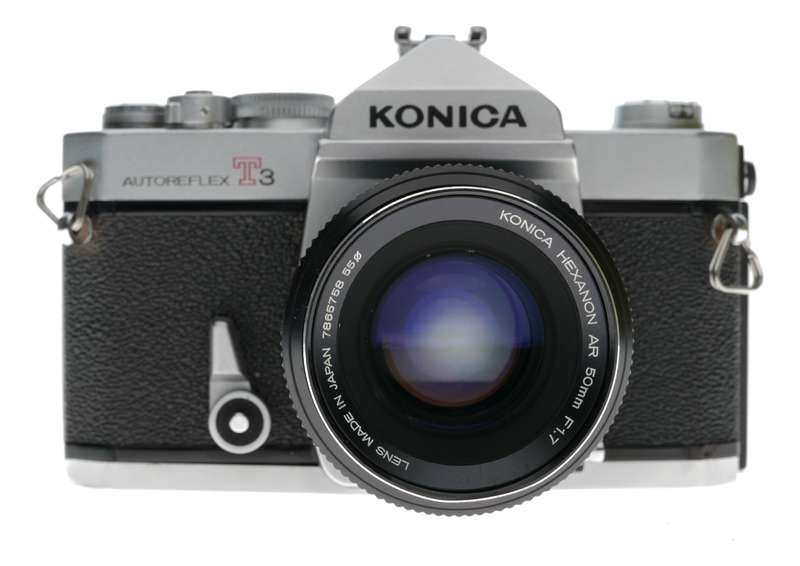 Konica Autoreflex T3 35mm SLR Film Camera Split Image Hexanon AR 1.7/50