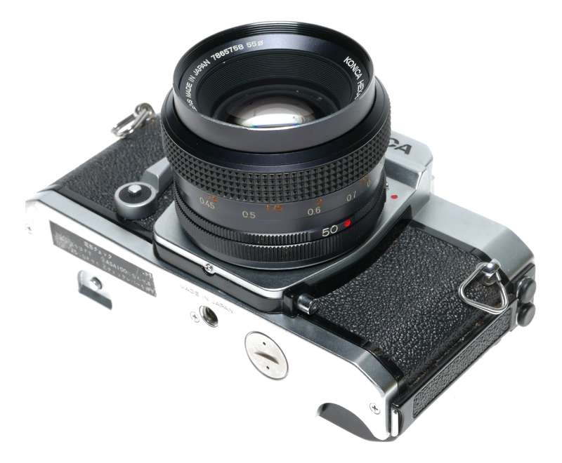 Konica Autoreflex T3 35mm SLR Film Camera Split Image Hexanon AR 1.7/50