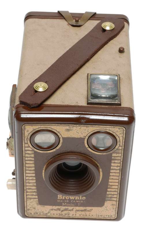 Kodak Brownie Six-20 Model F Box Camera with Flash Contacts