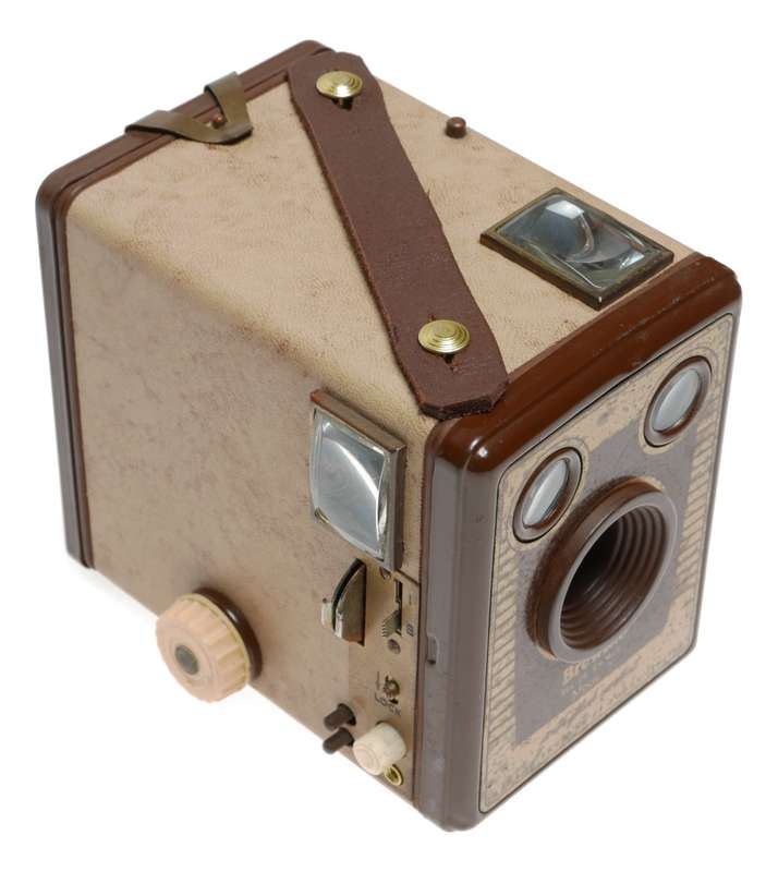Kodak Brownie Six-20 Model F Box Camera with Flash Contacts