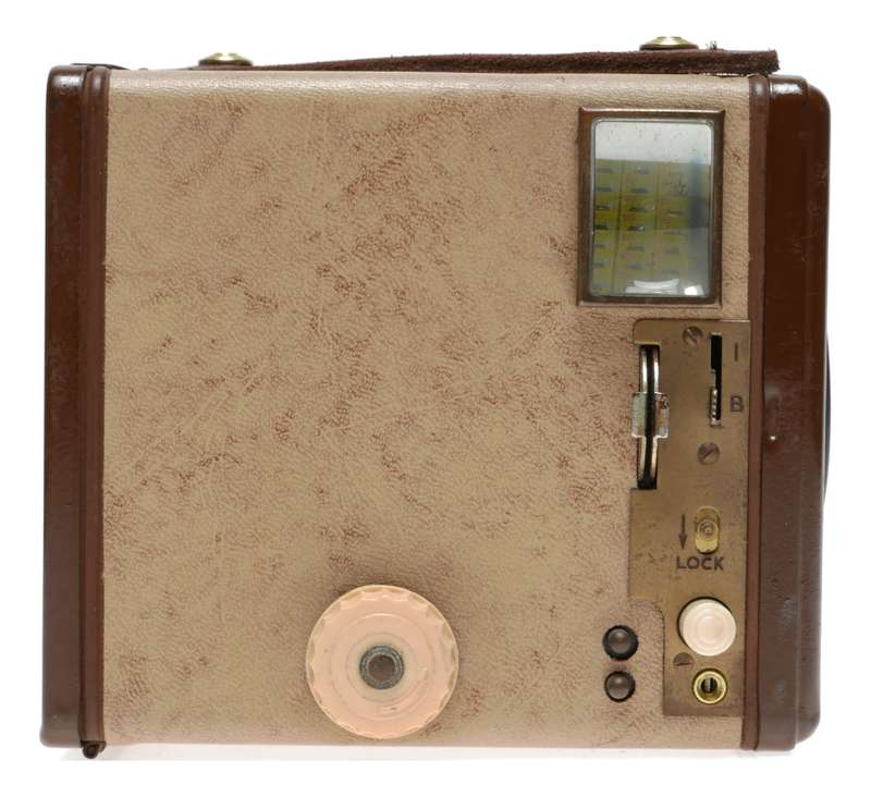 Kodak Brownie Six-20 Model F Box Camera with Flash Contacts