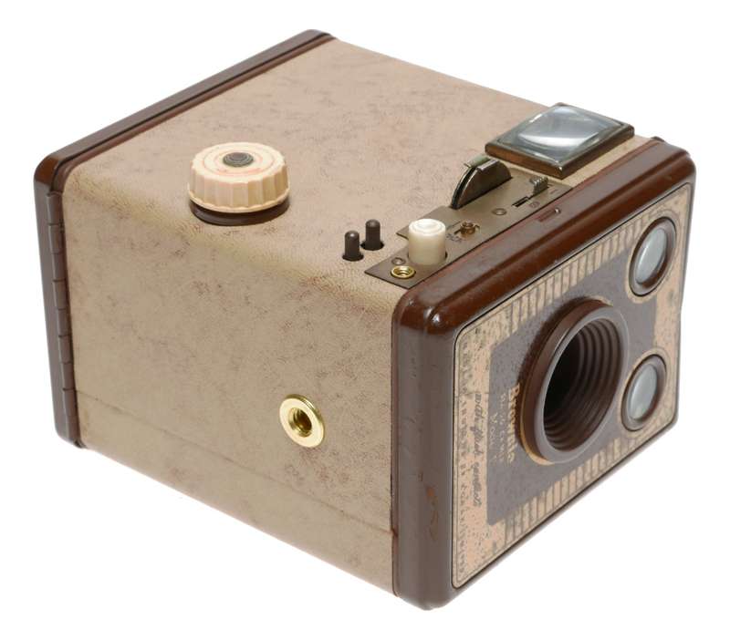 Kodak Brownie Six-20 Model F Box Camera with Flash Contacts