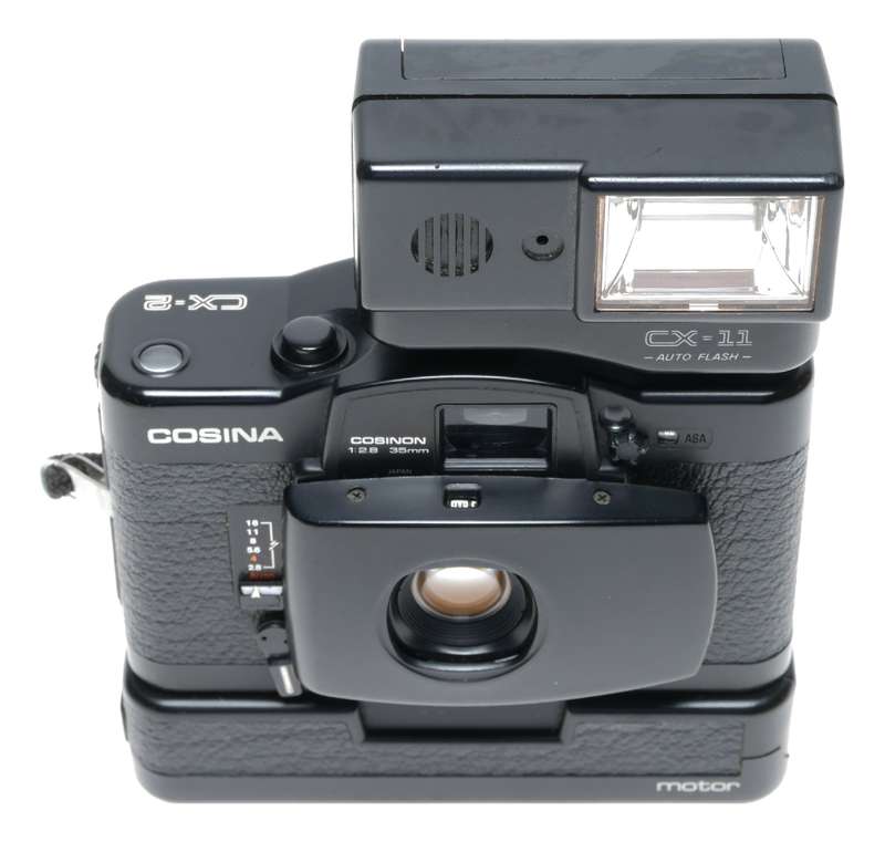 Cosina CX-2 35mm Film Compact Camera Motor CX-11 Auto-Flash