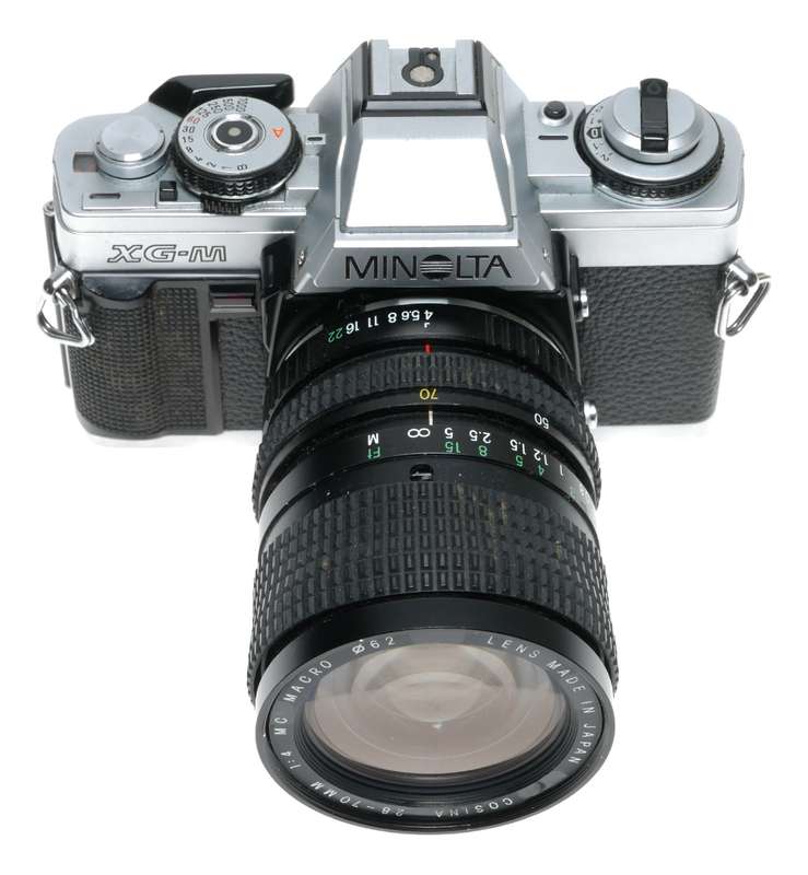 Minolta XG-M 35mm Film SLR Camera Cosina 1:4 28-70 MC Macro