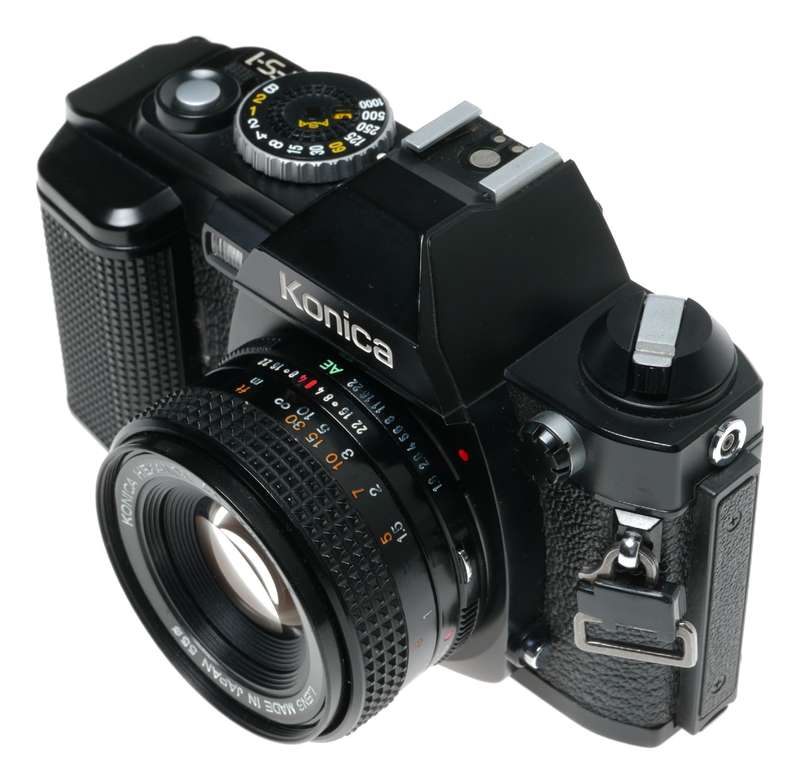 Konica FS-1 35mm Film SLR Camera Hexanon 1.8/50 AR