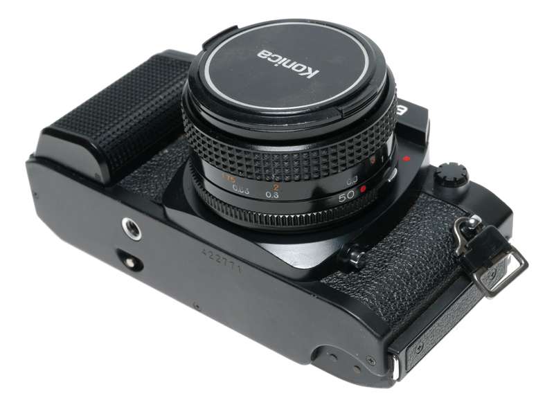 Konica FS-1 35mm Film SLR Camera Hexanon 1.8/50 AR