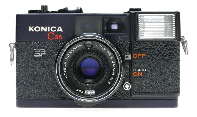 Konica C35 EF Electronic Flash Film Compact Camera Hexanon 38mm F2.8