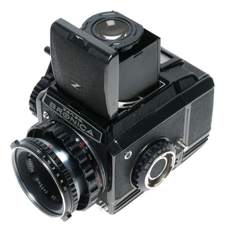 Zenza Bronica S2 Black 6x6 SLR Film Camera Nikkor-P 1:2.8 f=75mm