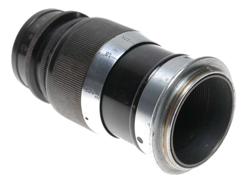 Elmar f=9cm 1:4 black Leitz Wetzlar black silver M39 screw mount lens