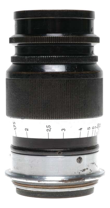 Elmar f=9cm 1:4 black Leitz Wetzlar black silver M39 screw mount lens