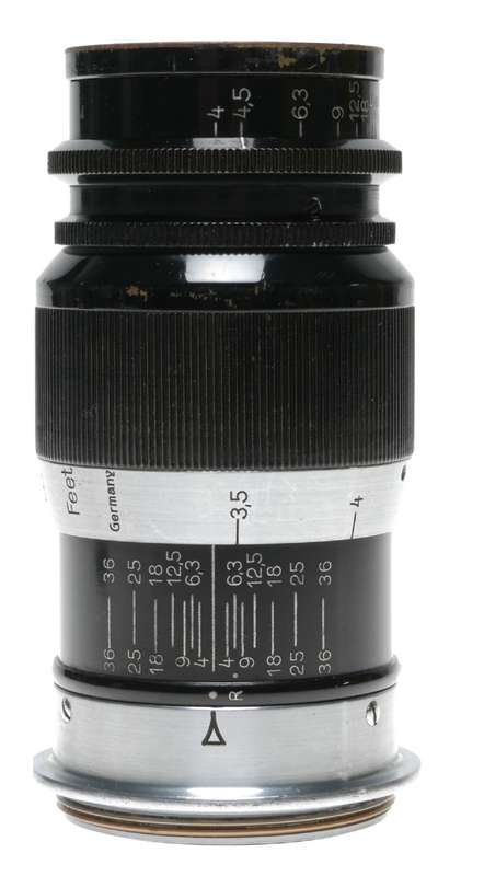 Elmar 4/90mm portrait lens bakelite keeper rare f=9cm Black Paint caps