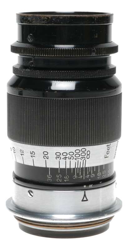 Elmar 4/90mm portrait lens bakelite keeper rare f=9cm Black Paint caps