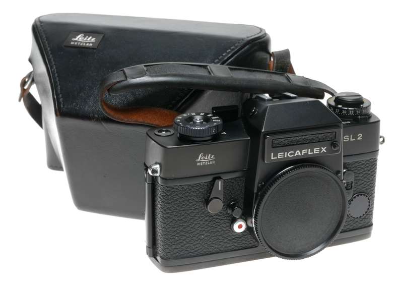 Black chrome Leicaflex SL2 Antique film camera 35mm body with case