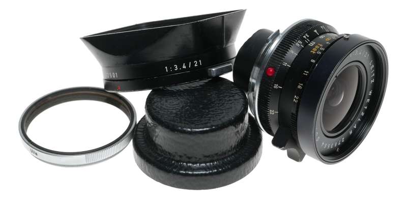 Black Super-Angulon 1:3.4/21 Leitz Ultra Wide Angle f=21mm