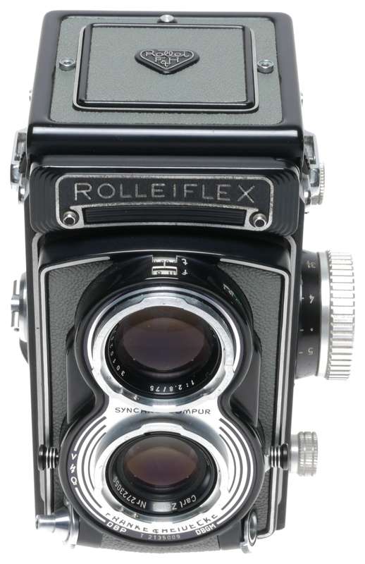 Rolleiflex T Model 1 Grey TLR Film Camera Carl Zeiss Tessar 1:3.5/75