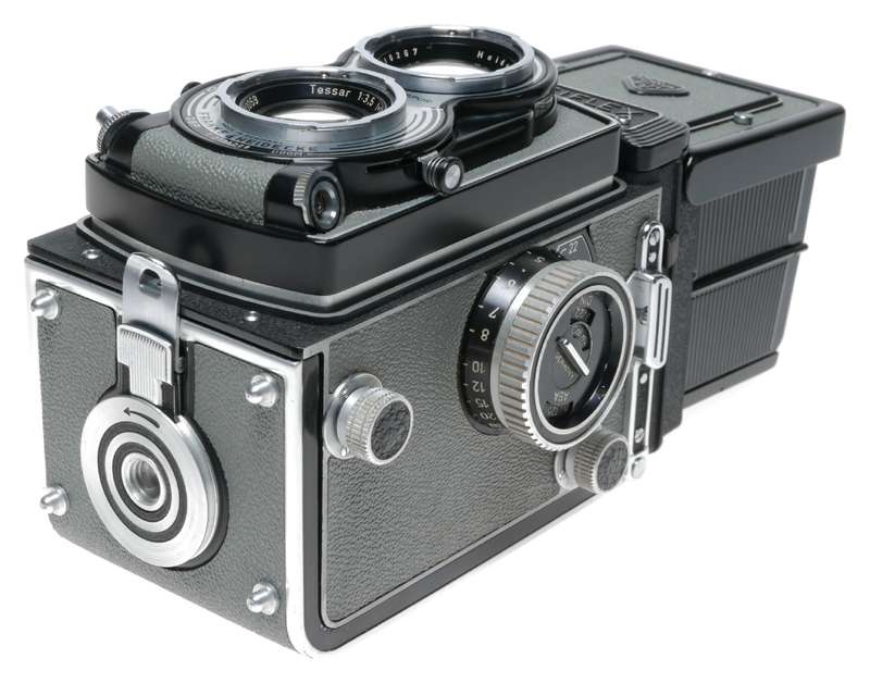 Rolleiflex T Model 1 Grey TLR Film Camera Carl Zeiss Tessar 1:3.5/75