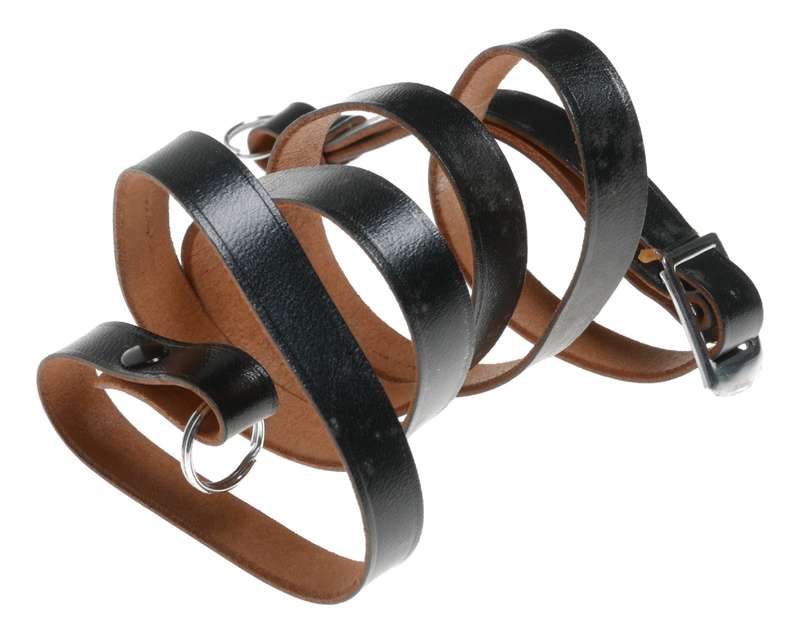 Antique leather rangefinder camera neck strap original lug clips fits Leica