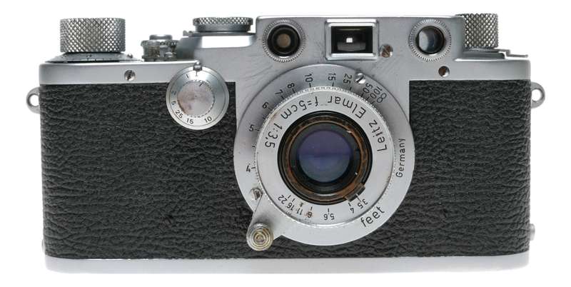 Leica IIIF Red dial 35mm film camera with Elmar 50mm F3.5 lens