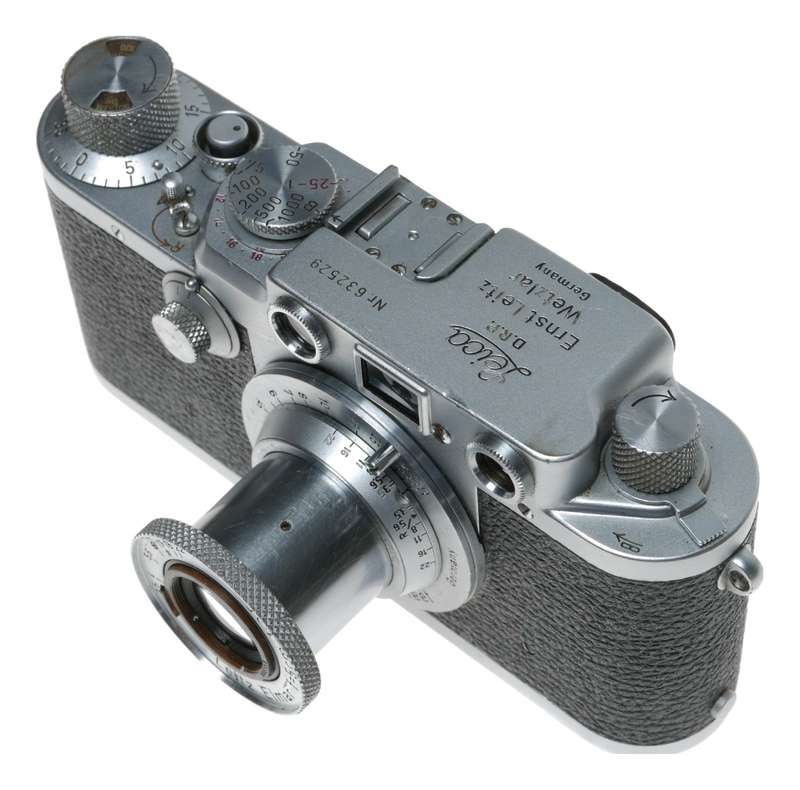 Leica IIIF Red dial 35mm film camera with Elmar 50mm F3.5 lens