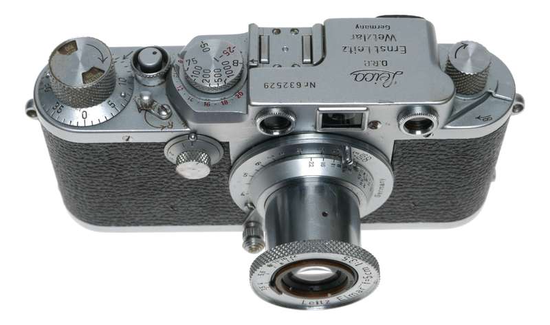 Leica IIIF Red dial 35mm film camera with Elmar 50mm F3.5 lens