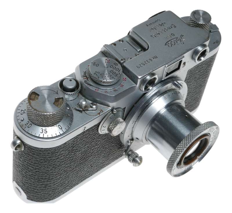 Leica IIIF Red dial 35mm film camera with Elmar 50mm F3.5 lens