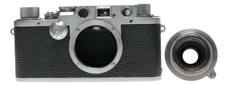 Leica IIIF Red dial 35mm film camera with Elmar 50mm F3.5 lens