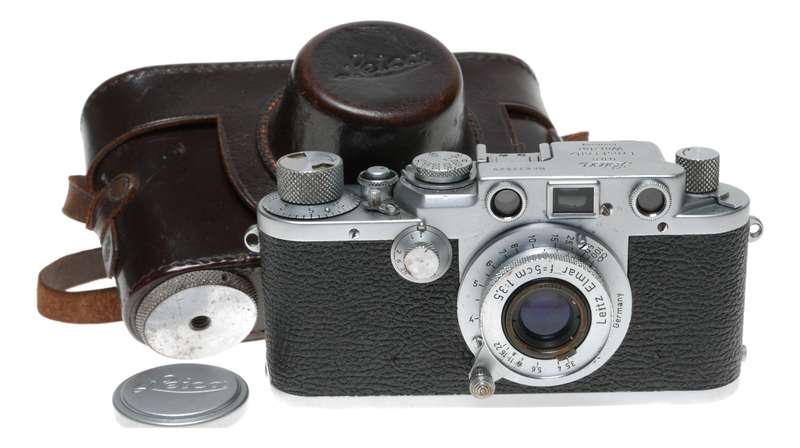 Leica IIIF Red dial 35mm film camera with Elmar 50mm F3.5 lens