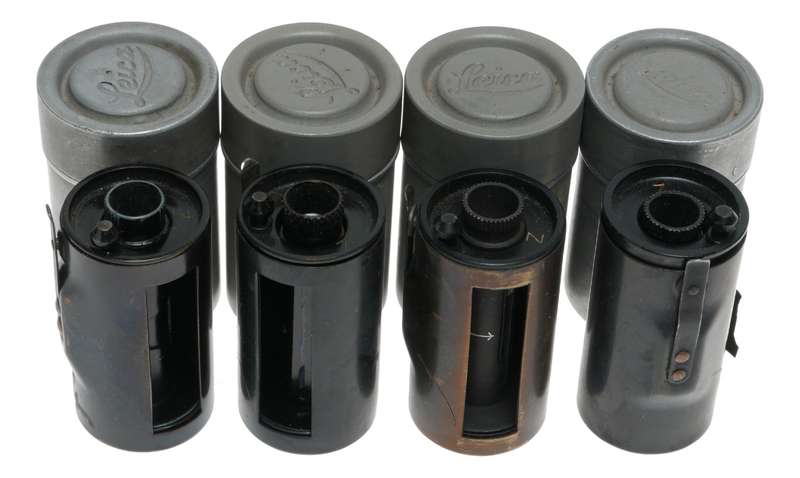 Leitz Brass 35mm film spool Set 4x fits rangefinder film cameras 9