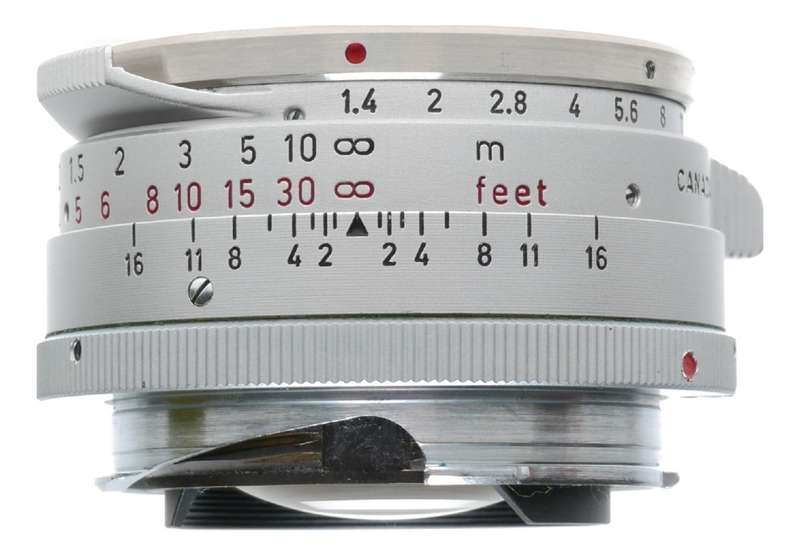 Leitz Summilux 1:1.4/35 mm Steel Rim Rare lens M2 camera cased set