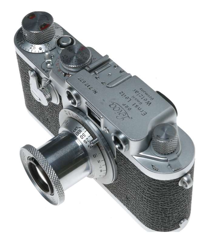 Leica IIIf camera Red Scale Elmar 3.5/50mm self timer boxed