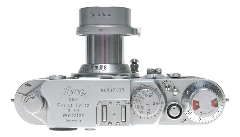 Leica IIIf camera Red Scale Elmar 3.5/50mm self timer boxed